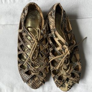 Faux snakeskin sandals